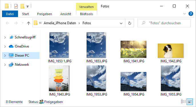 iPhone Bilder auf PC übertragen HEIC-JPG konvertierte Fotos und Videos