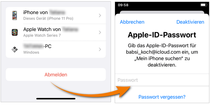 Apple ID abmelden auf iPhone