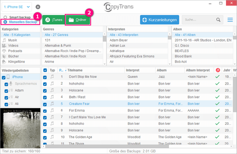 Musik vom iPod auf PC