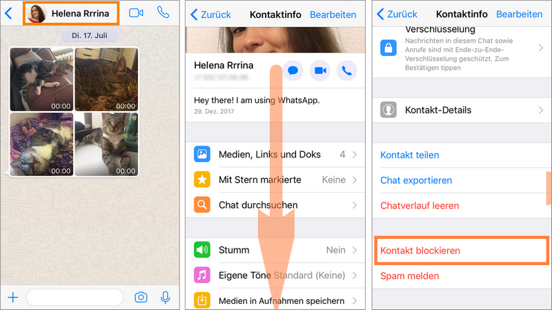 Gelöscht kontakt whatsapp blockierter Wie kann