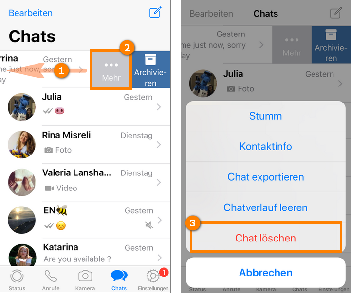 Whatsapp app löschen