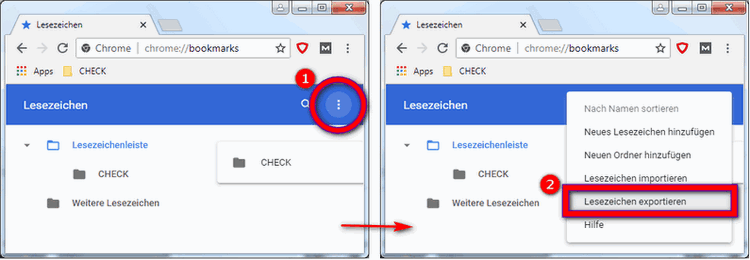 Lesezeichen speichern Google Chrome