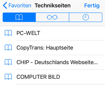 iPad Lesezeichen bearbeiten und verwalten