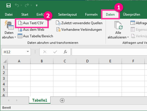 CSV Datei in Excel öffnen