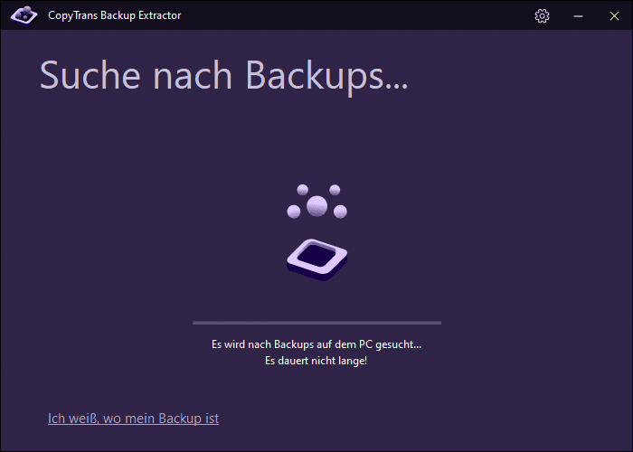 iPhone Backup auf PC finden - mit CopyTrans Backup Extractor