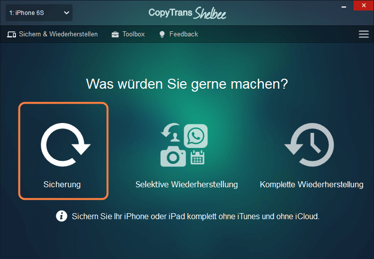 App Spielstände sichern