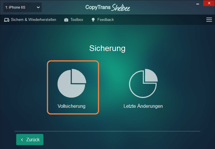iPhone Kontakte auf PC sichern im Vollbackup