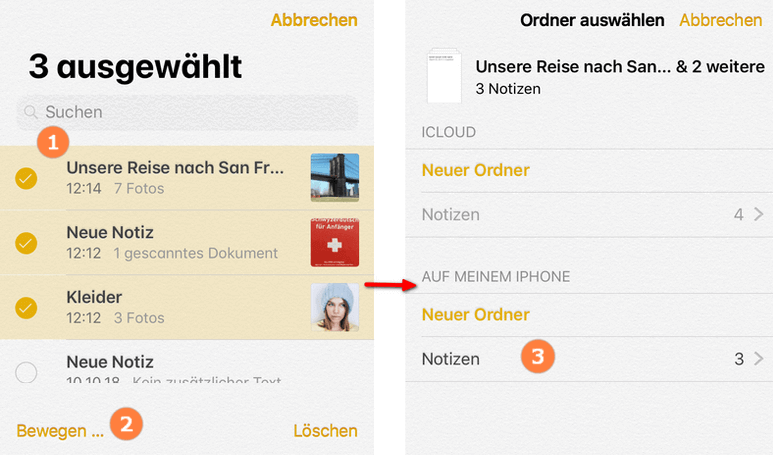 Apple ID übertragen: Notizen aus iCloud auf iPhone übertragen