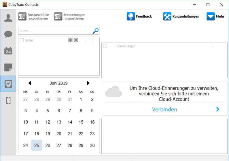 Cloud Setup in CopyTrans Contacts