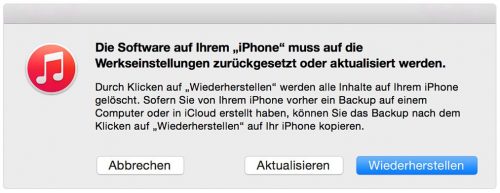iPhone kann nicht wiederhergestellt werden