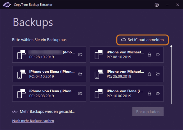 iCloud Daten wiederherstellen: Bei iCloud einloggen