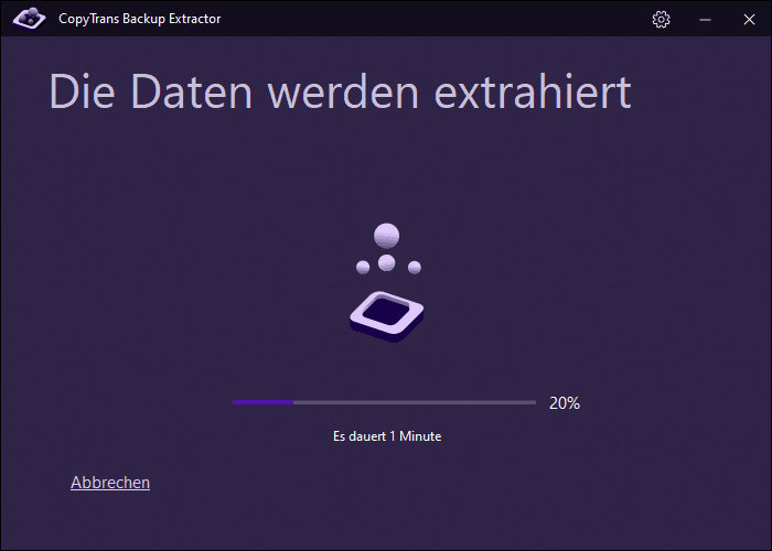 Daten aus Backup werden mit CopyTrans Backup Extractor extrahiert