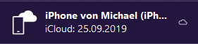 iCloud Backup im Programm bezeichnet