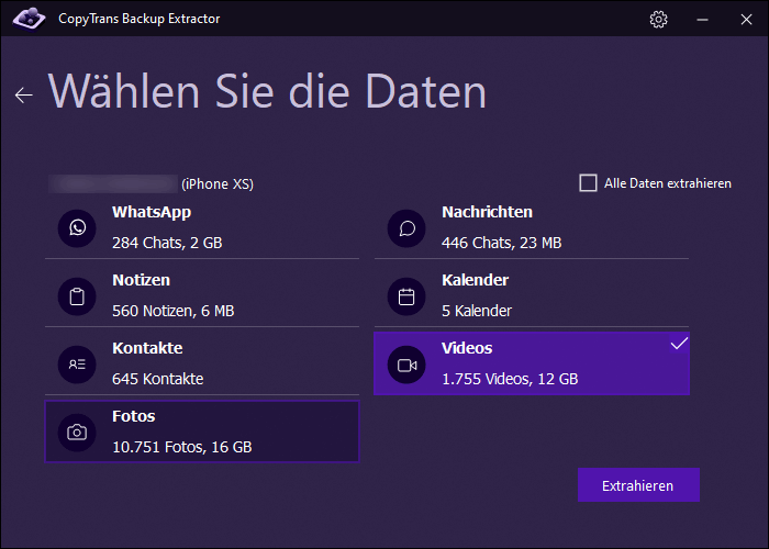 iPhone wiederherstellen aus Backup geht nicht: Daten aus Backup extrahieren