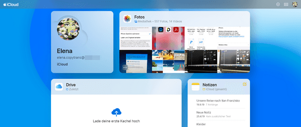 Neuer iCloud Interface