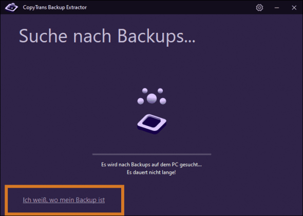 Nach Backups manuell suchen