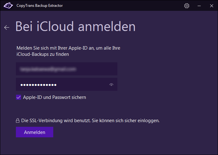 Bilder aus iCloud auf PC: Melden Sie sich bei iCloud an