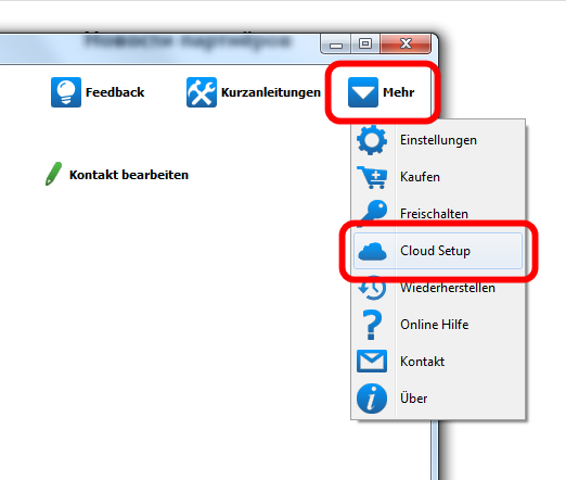 Mehr-Cloud Setup auswählen