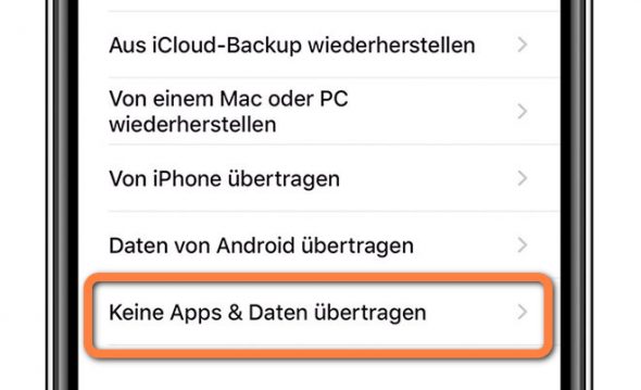 Keine Apps auswählen