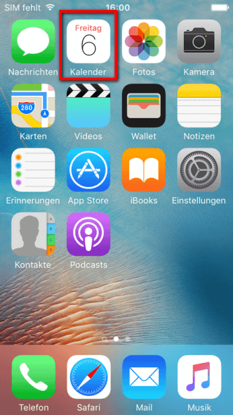 iPhone Kalender anzeigen