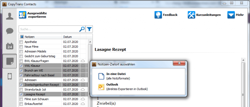 Wählen Sie Outlook aus