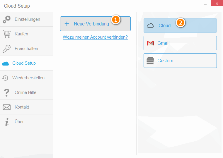 Cloud Setup für iCloud