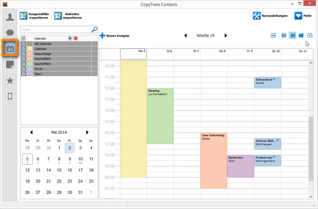 iPhone Kalender zum Outlook übertragen