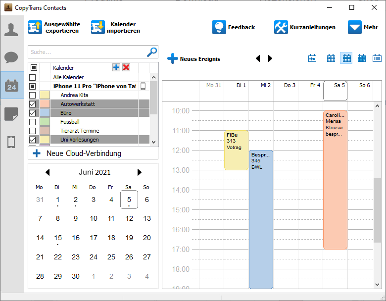 iPhone Kalender am PC anzeigen