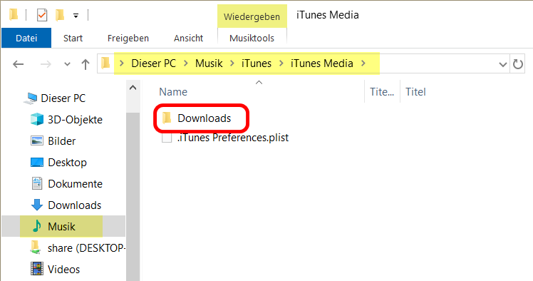 iTunes Downloads löschen