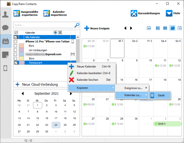 Kalender von Android auf iPhone in 2 Schritten übertragen