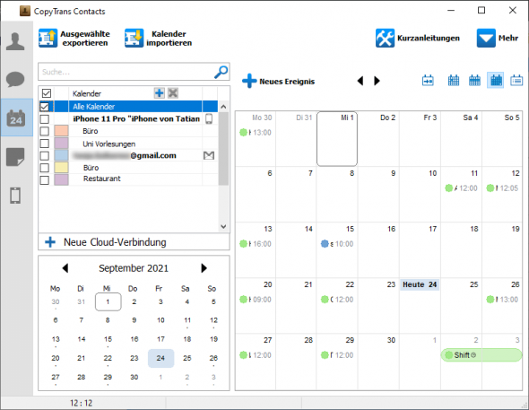 Kalender von Android auf iPhone in 2 Schritten übertragen