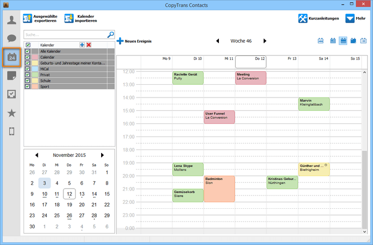 iCloud Kalender verwalten