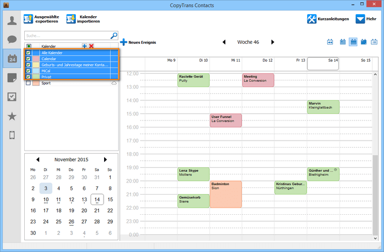 Kalender vom iPhone nach iCloud kopieren