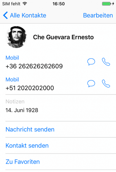 iPhone Kontakte Foto hinzufügen