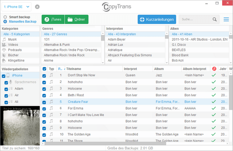 iPod Musik auf PC übertragen