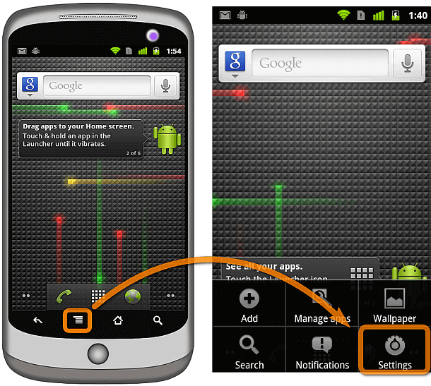 Android Einstellungen öffnen