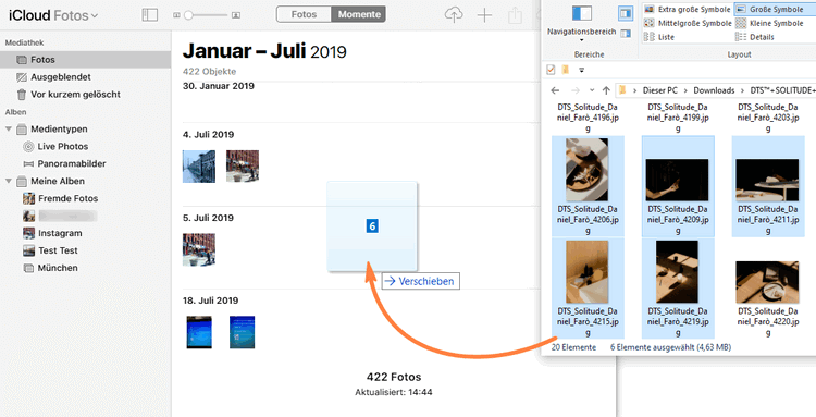 Fotos in iCloud hochladen