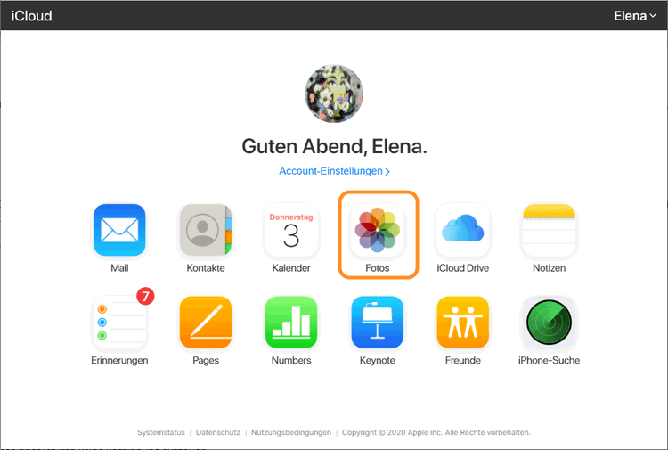 Bilder aus iCloud laden