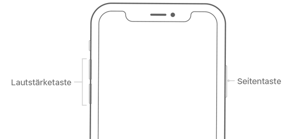 iPhone neustarten, Seitetasten drücken