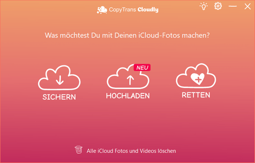 Starseite von CopyTrans Cloudly für iPhone Benutzer