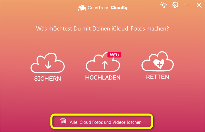 Fotos aus iCloud löschen: alle auf einmal