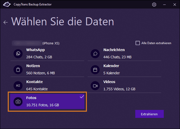 Fotos aus dem iPhone Backup extrahieren