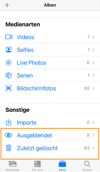 Zuletzt gelöschte Bilder wiederherstellen iPhone