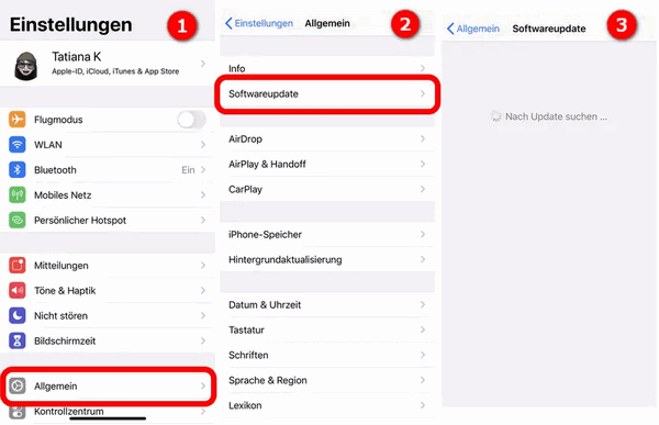 Apple unbekannter Fehler -54: iOS aktualisieren