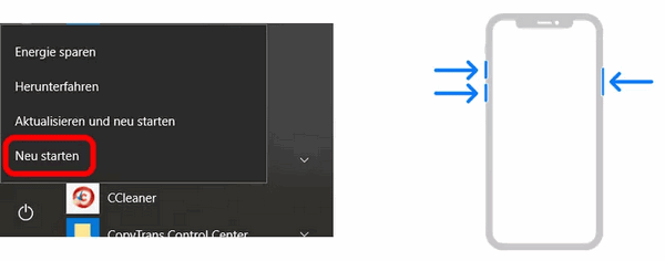 iTunes synchronisiert nicht mit iPhone: Geräte neu starten
