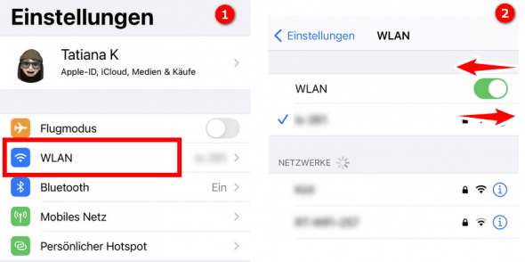 iCloud synchronisiert nicht - WLAN prüfen