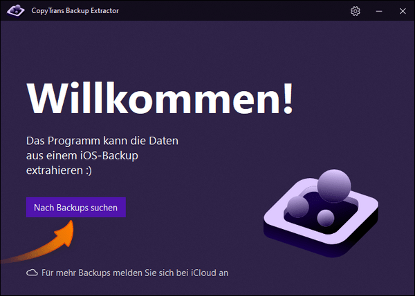 Start von CopyTrans Backup Extractor