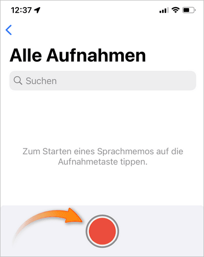 Sprachmemos iPhone in der App