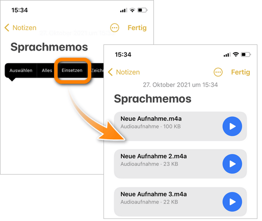 Sprachmemos iPhone auf PC übertragen