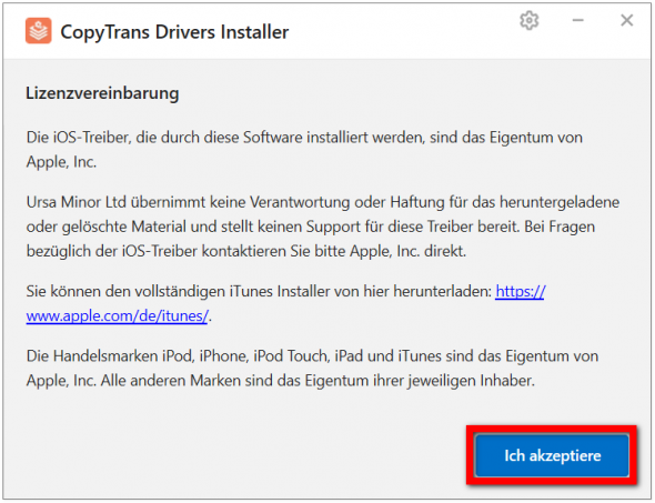 Wie kann man CopyTrans Drivers Installer am PC installieren?